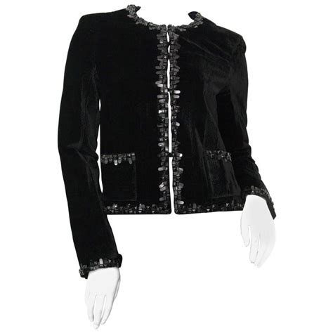 chanel cropped blazer|Chanel velvet jacket.